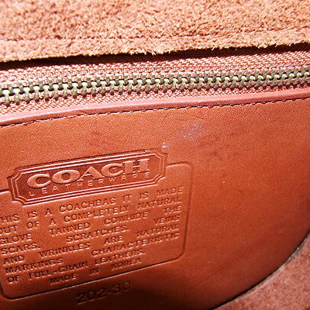 COACH Handbag 202-30 Brown Leather Old Ladies Turnlock Made in Korea KOREA - Picture 8 of 10